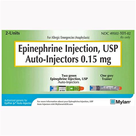 Epinephrine Auto Injector Jr Pediatric Pen Syringes 0.15 mg (2 Auto-In — Mountainside Medical ...