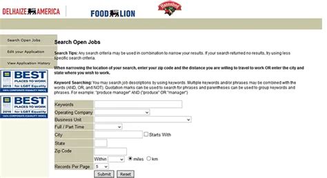 Food Lion Printable Application Pdf