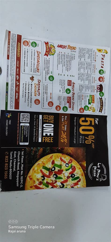 Menu at La Pino'z Pizza Mogappair, Chennai