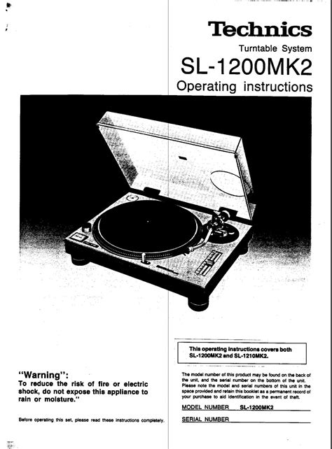 Technics Sl 1200 Mk2 Parts List Pdf | Reviewmotors.co