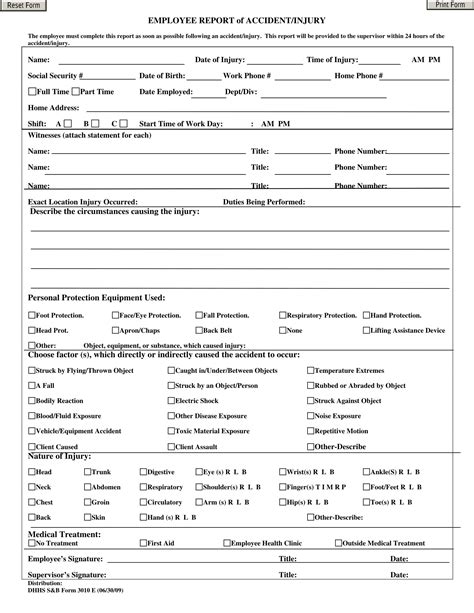 Printable Accident Report Form Template - Printable Templates Free