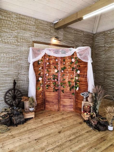 Wooden Folding Screen Wedding Backdrop Wood Stand Rustic Wedding Photography Background Vintage ...