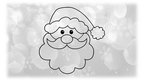 Holiday Clipart: Black Outline of Santa Claus or St. Nick Face - Etsy ...