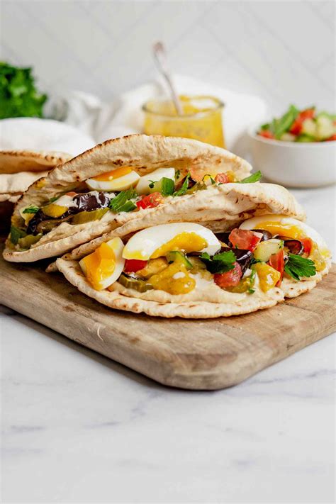 Sabich Sandwiches (Pitas With Eggplant, Eggs, Hummus, And, 57% OFF