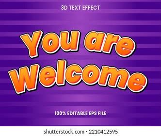 3d Welcome Sign Text Effect Design Stock Vector (Royalty Free ...