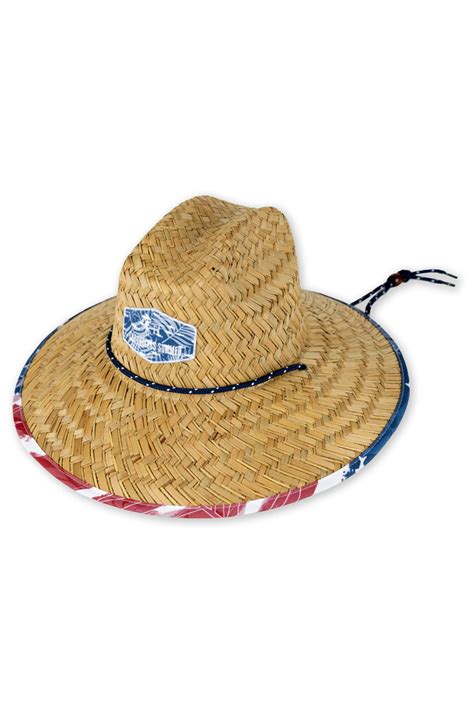 MENS STRAW HAT W/ FLAG PRINT – VintageSummerSwimwear.com