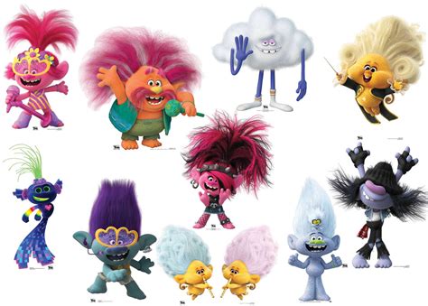 Trolls World Tour Official Cardboard Cutout Set of 10