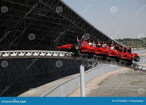 Ferrari World Roller Coaster Editorial Photography - Image of thrust ...