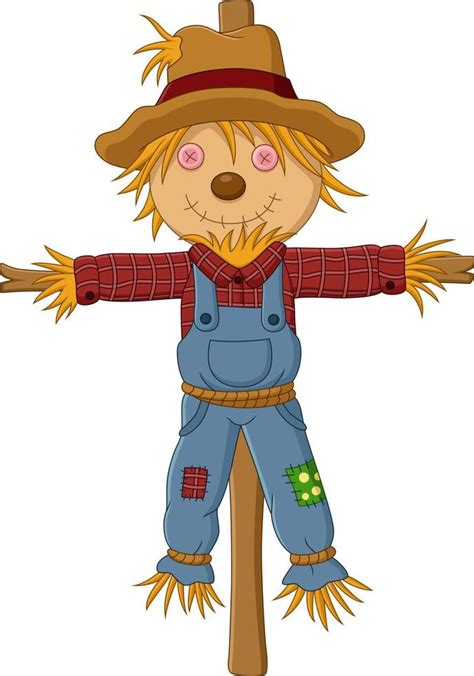 Cartoon Scarecrow isolated on white background 6605472 Vector Art at Vecteezy