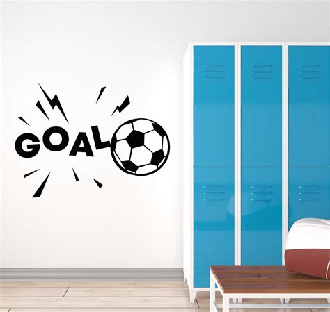 Vinyl Wall Decal Soccer Ball Goal Sport Gym Team Game Stickers Mural ...