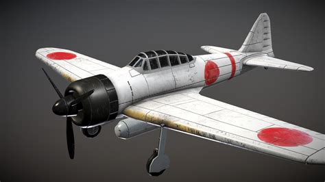 WW2 Japanese Fighter Aircraft A6M Zero - Buy Royalty Free 3D model by ...