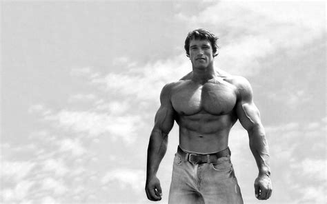 Download wallpapers Arnold Schwarzenegger, American actor, young Schwarzenegger, steel muscles ...