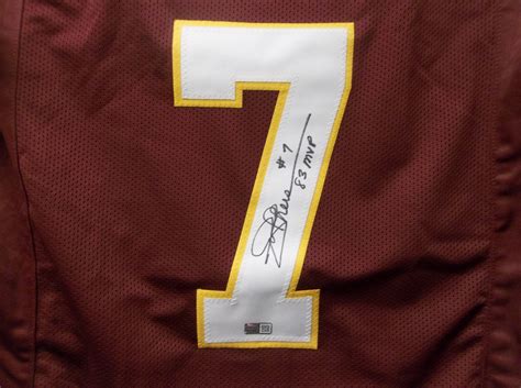 Lot Detail - Joe Theismann Autographed Jersey- Signed “Joe Theismann #7, 83 MVP”- From Tri Star