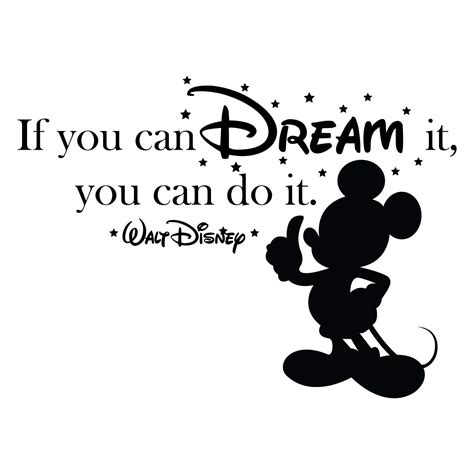 Buy Walt Disney Mickey Mouse Wall Decal Quotes - If You Can Dream It You Can Do It | 14" x 20 ...