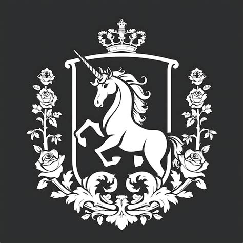 Premium Photo | Elegant Unicorn Family Coat of Arms Logo With a Unicorn ...