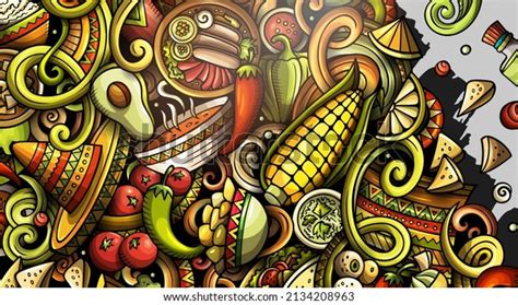 Mexican Food Hand Drawn Doodle Banner Stock Vector (Royalty Free ...