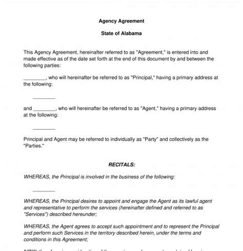 Agency Agreement - FREE - Template - Word & PDF