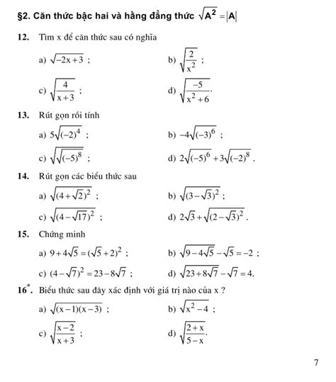 [SBT Scan] Bài 2: Căn thức bậc hai và hằng đẳng thức - Sách Bài Tập ...
