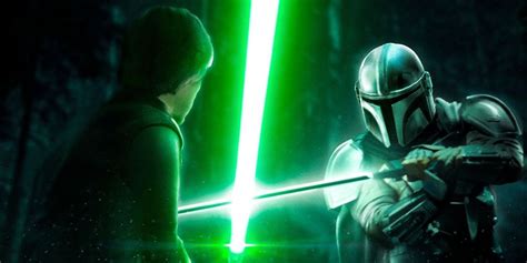 The Mandalorian Trains With Luke Skywalker in Boba Fett Fan Poster