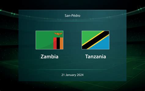 Zambia vs Tanzania. Football scoreboard broadcast graphic 36449604 Vector Art at Vecteezy