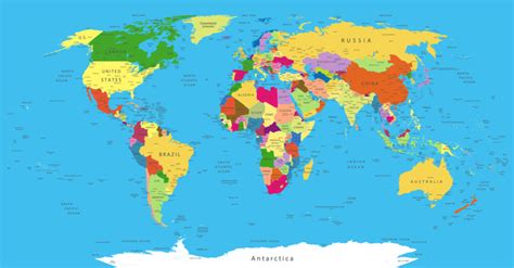 Political World Map vector template free download