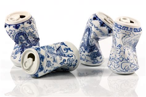 Crushed Cans in the Style of Ming Dynasty Ceramics