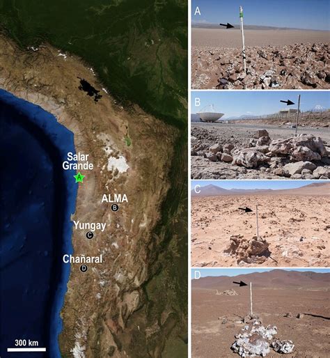 Left Satellite image of part of the Atacama Desert in northern Chile... | Download Scientific ...