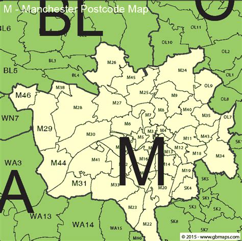 Manchester Postcode Area and District Maps in Editable Format