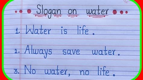 Slogan on save water in English |slogan on water conservation in ...