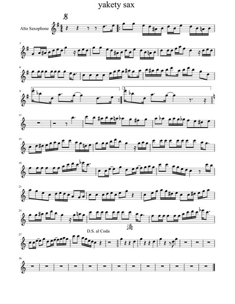 yakety sax Sheet music for Saxophone alto (Solo) | Musescore.com