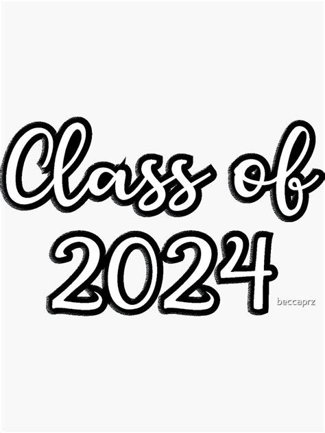 "Class of 2024" Sticker for Sale by beccaprz | Redbubble