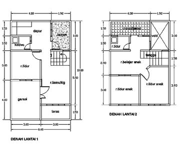 Terpopuler 81+ Denah Rumah 2 Lantai 6X10