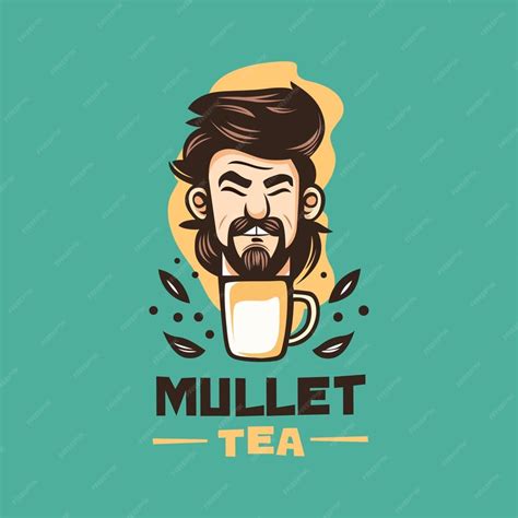 Premium Vector | Free vector mullet tea man logo