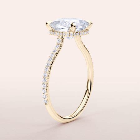 Sky cushion cut hidden halo solitaire with side stones | ILANIS