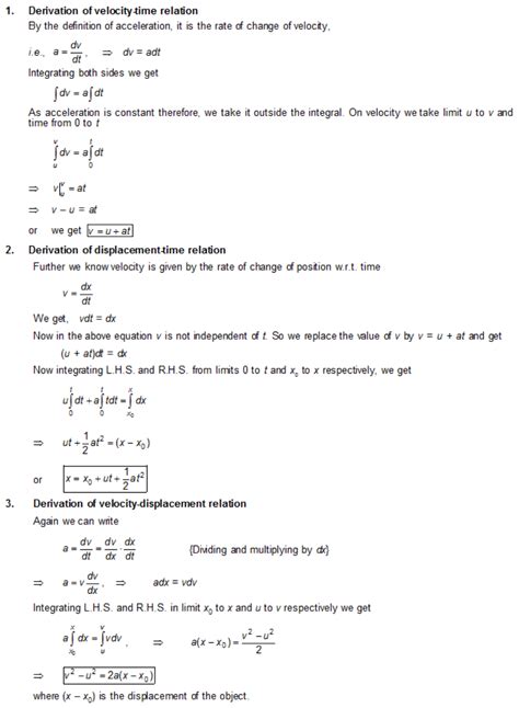 48.obtain equation of motion for constant acceleration using method of ...