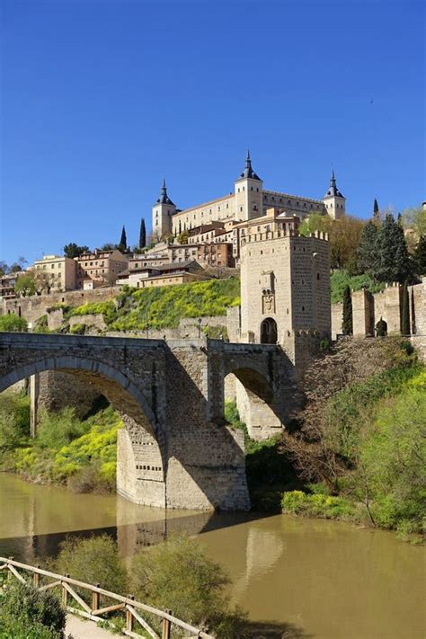 Toledo, Alcantara Bridge, Spain Stock Photo - Image of severando ...