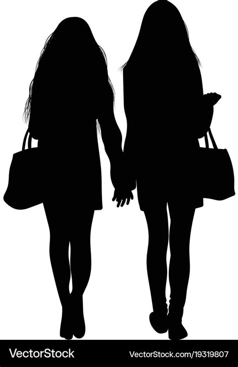 Couple Black Silhouette Holding Hands