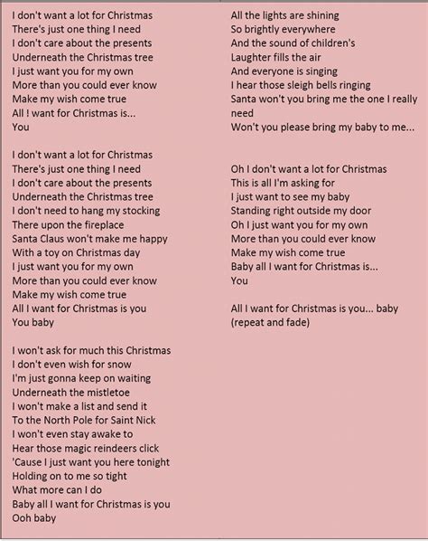 all i want for christmas is you lyrics 1 hour Mariah carey all i want ...