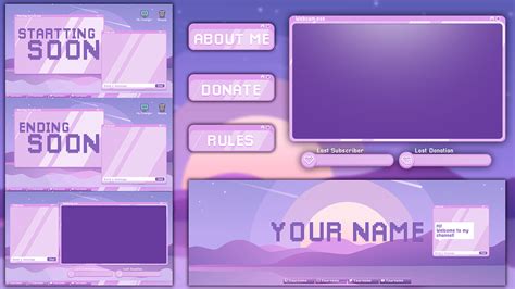 FREE Cute Stream Overlay PACK (4) | Images :: Behance