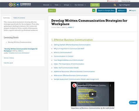 Develop Written Communication Strategies for Workplace | OER Commons