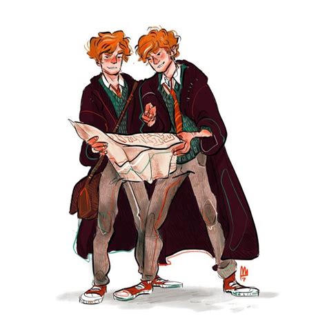 Happy birthday Fred and George Weasley! Art by smelslikeart. Pinned by @lilyriverside | Harry ...