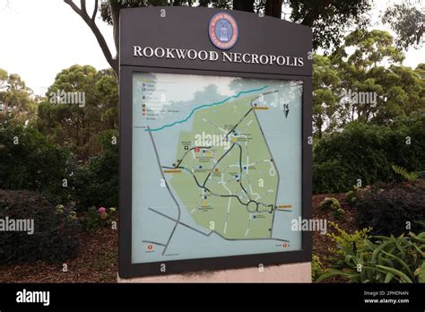 Rookwood Cemetery - map Stock Photo - Alamy