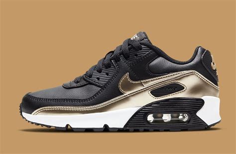 Nike Elevate this GS Air Max 90 with Elegant Leather and Metallic Gold Touches | HOUSE OF HEAT