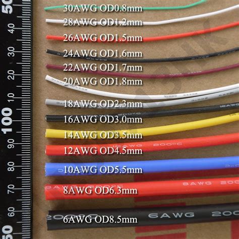 2M Flexible Silicone Wire RC Cable UL 6 8 10 12 14 16 18 20 22 24 26 28 ...