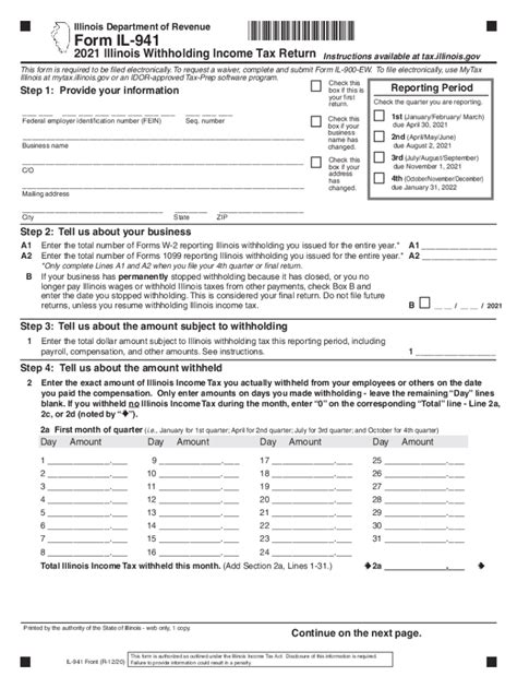 2021 Form IL DoR IL-941 Fill Online, Printable, Fillable, Blank - pdfFiller