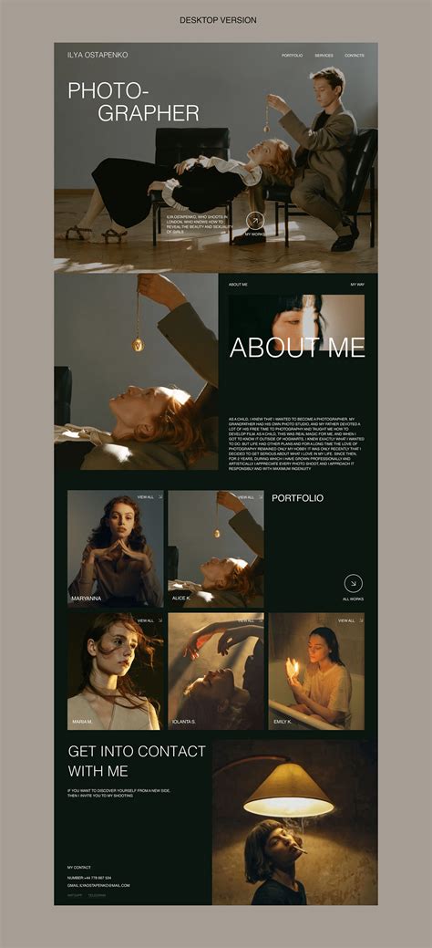 WEBSITE FOR PHOTOGRAPHER / WEBDESIGN on Behance