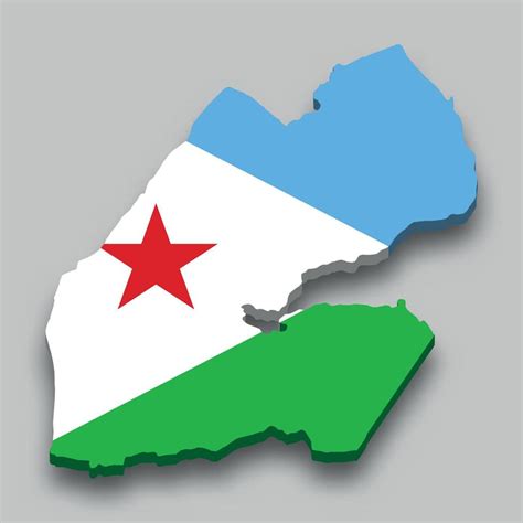 3d isometric Map of Djibouti with national flag. 11175946 Vector Art at Vecteezy