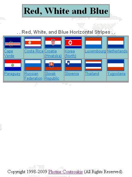 horizontal_red_white_blue_stripes Flag Identifier Printable page