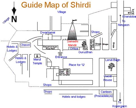 Shirdi Map - Map of Shirdi - Road Map of Shirdi India - Map of Saibaba Shirdi