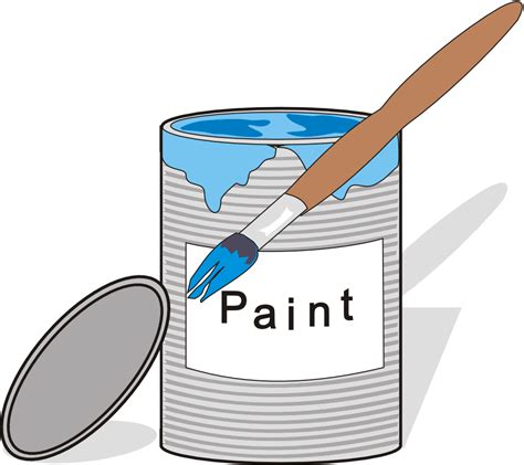 OnlineLabels Clip Art - Paint tin can and brush 1